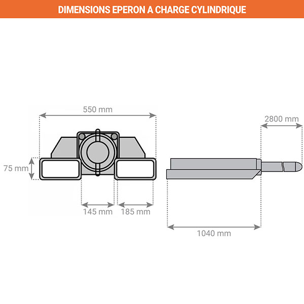 dimensions eperon cylindrique EFG500F