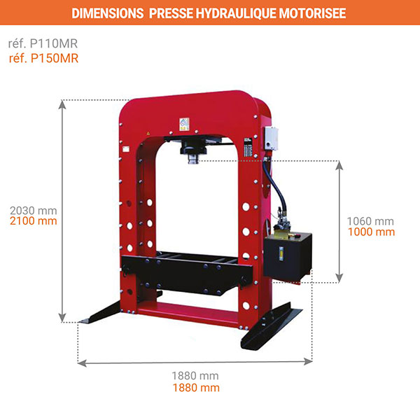 dimensions presse hydraulique motoriseeP110150