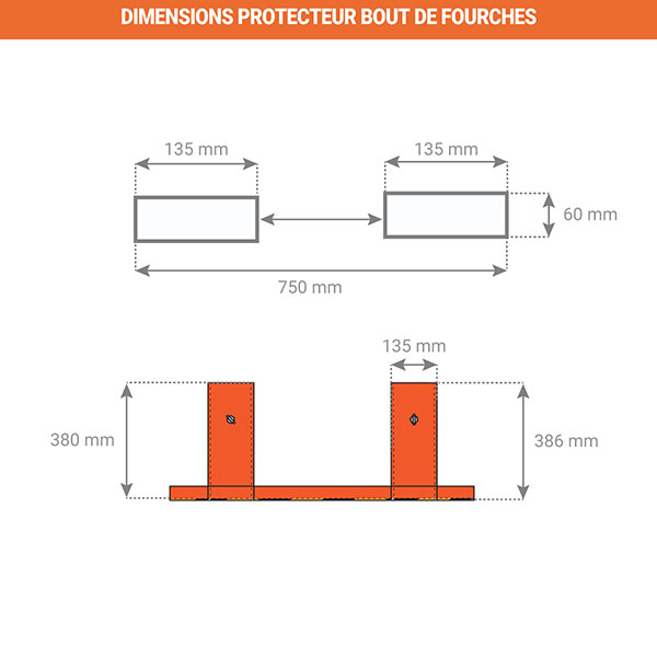 dimensions protection fourches PBF