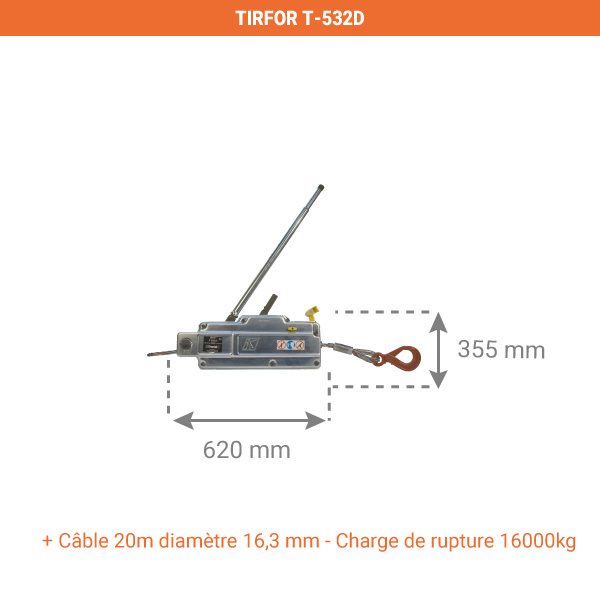 Câble De Treuil En Acier 8.3mm - Pour Palan Tirfor Et Modèles 800kg (Longueur Au Choix)