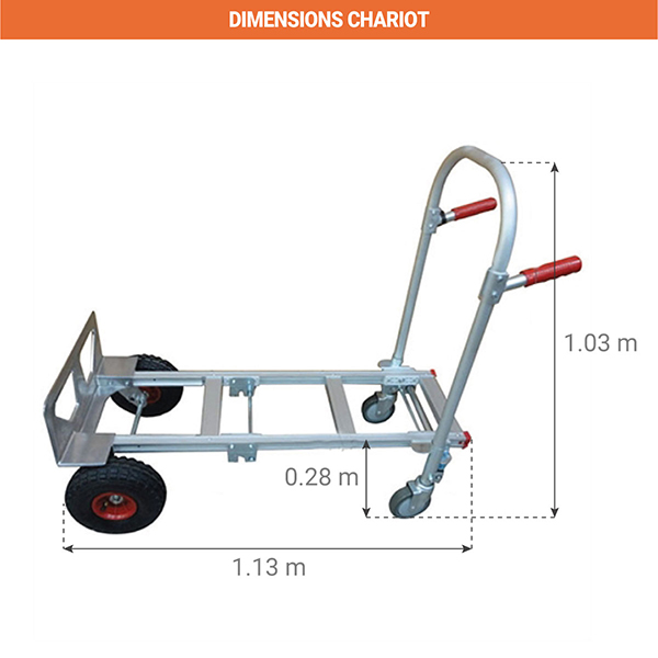 diable chariot STC2 position horizontale
