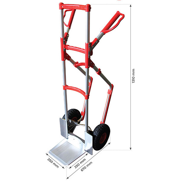 dimensions diable aluminium brasseur