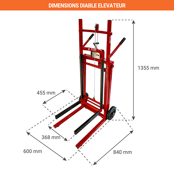 dimensions diable elevateur 300187