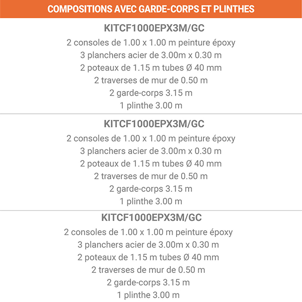 compositions console echafaudage garde corps 11000100