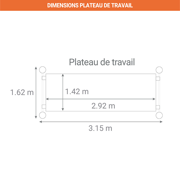 dimensions plateau tour roulante acier 8545