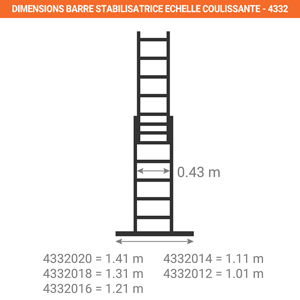 dimensions barre stabilisatrice echelle coulissante 4332