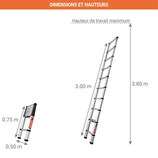 dimensions echelle telescopique TEL 60230
