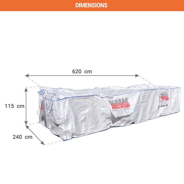 dimensions big bag amiante benne 218025BE