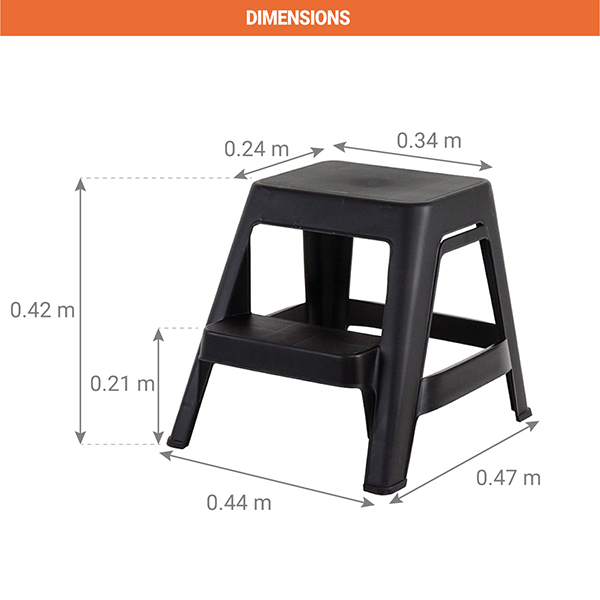 dimensions marchepied plastique noir