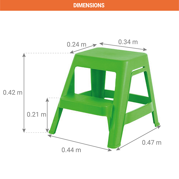 dimensions marchepied plastique vert