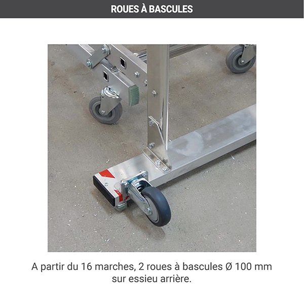 roues escabeau roulant rayonnage stabiroul
