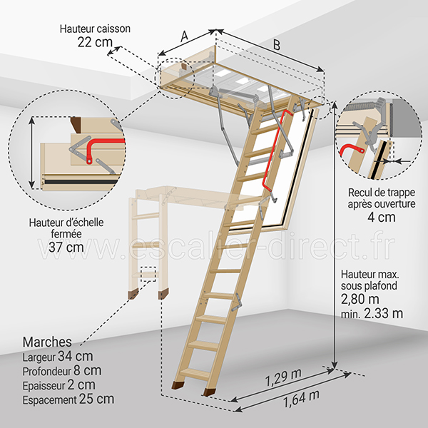 dimensions escalier escamotable LWF 280