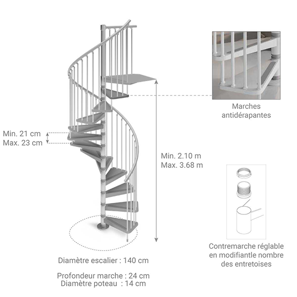 dimensions escalier gain place 912212 140