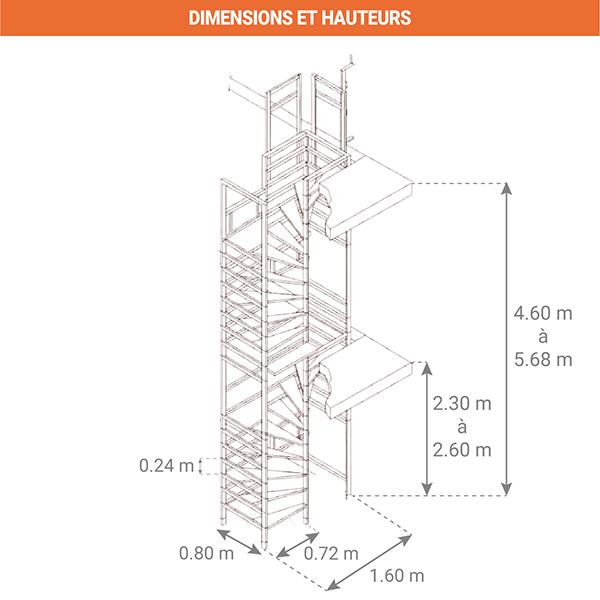 schema escalier chantier BAU858000 2 etages