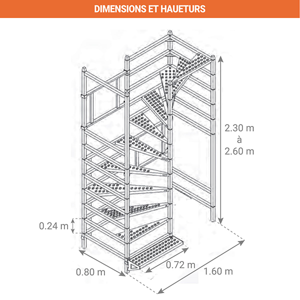 schema escalier chantier BAU858000