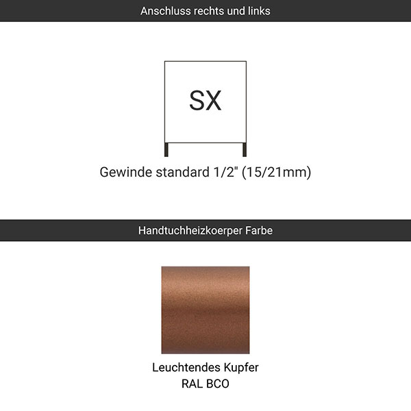 anschluss sx leuchtendes kupfer ral BCO