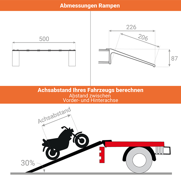 schema verladestege klappbar breite 500 mm