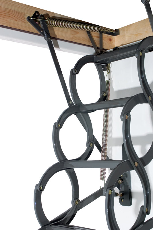 Scherenleiter für Dachboden - Metallkasten