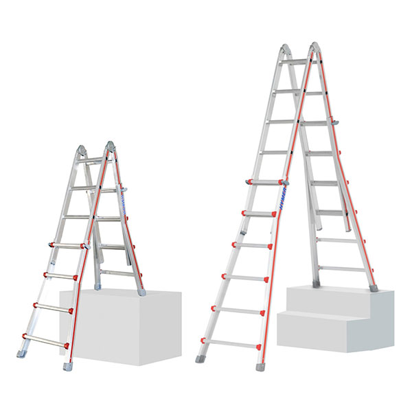 Multifunktionelle Aluminiumleiter bestehend aus 4 Elementen, kann als