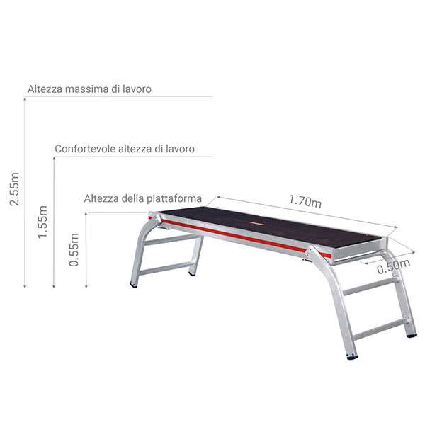 piattaforma lavoro pieghevole dimenzioni 6864