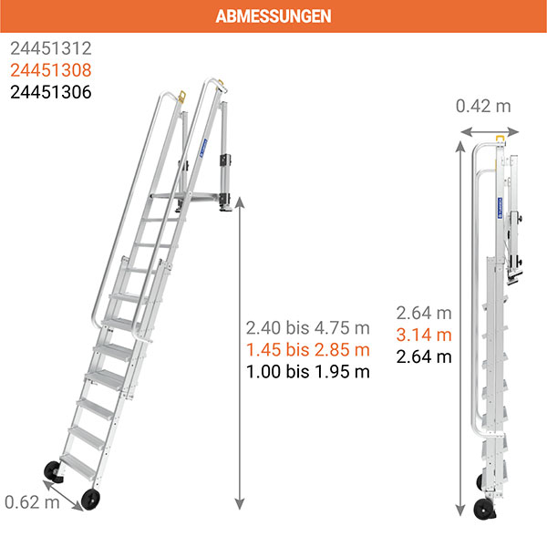 abmessungen aluminium stufenabstieg hohenverstellbar