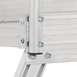 Aluminium Plattform fahrbar rundum Geländer: Mit 4 selbstbremsenden