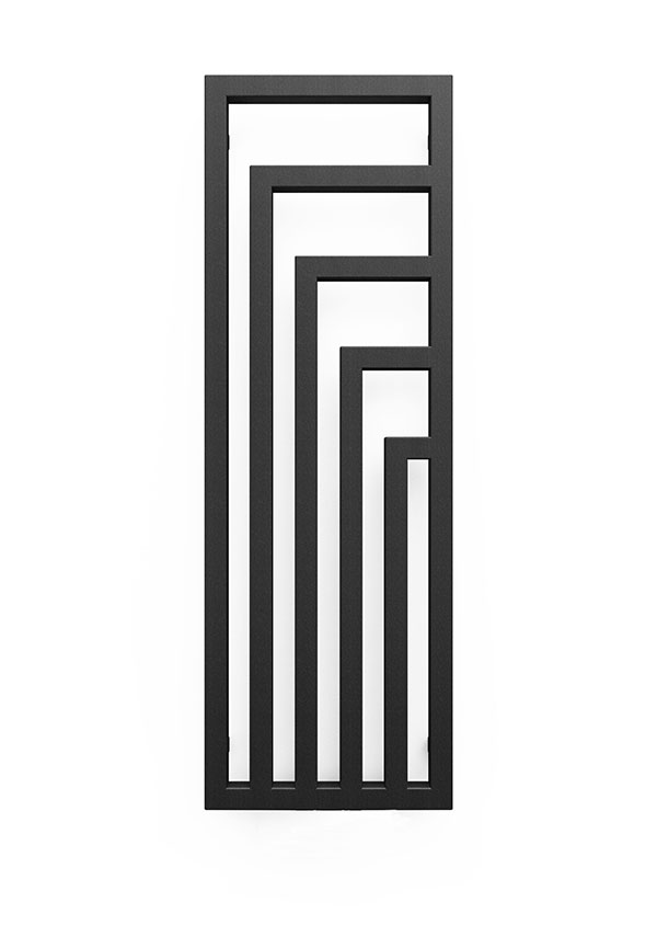 Radiatore elettrico nero verticale : design geometrico