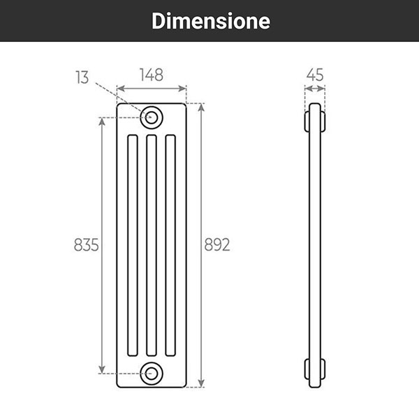 schema radiatore tubolare 892 4