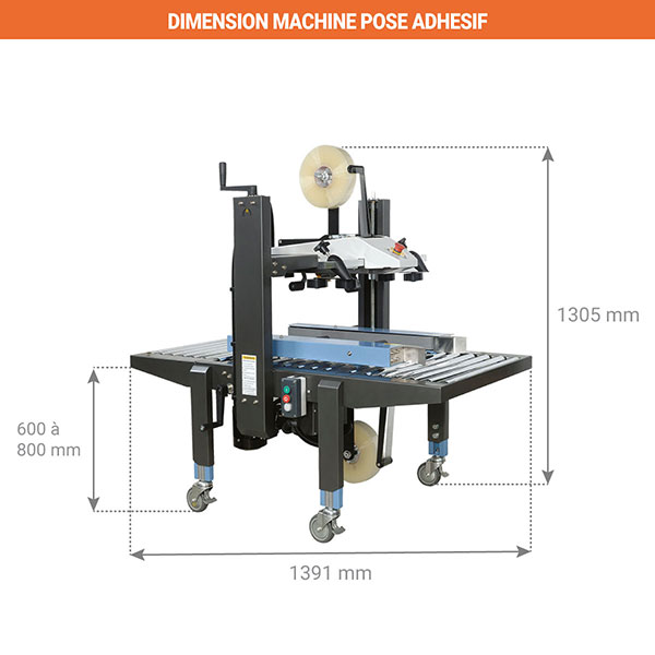 dimensions machine pose adhesif EXC133SD