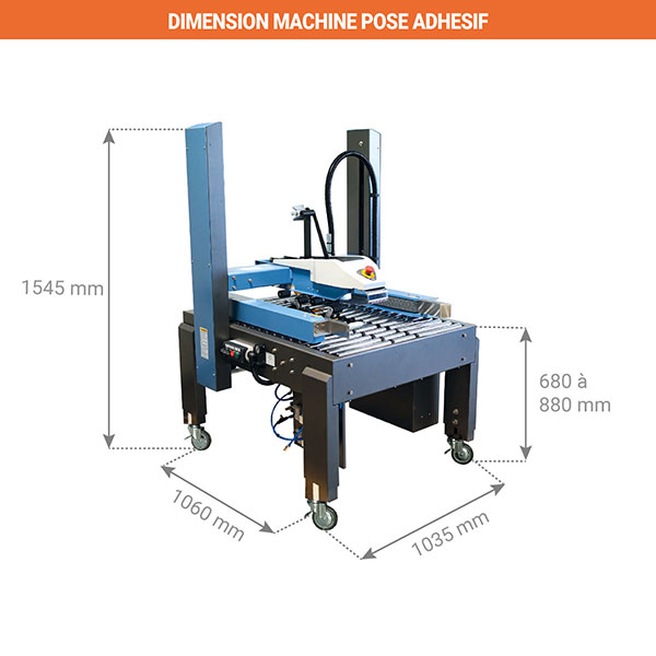 dimensions machine pose adhesif EXC135SDR