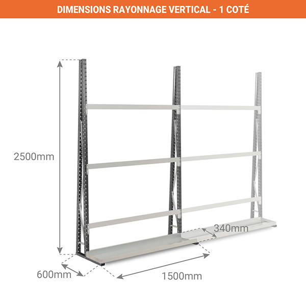dimensions rayonnage vertical