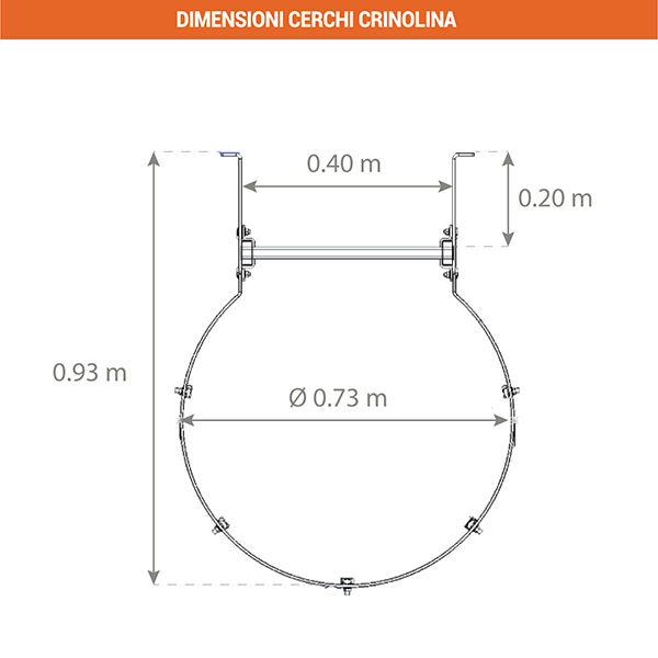 dimensioni cerchi scala crinolina inox