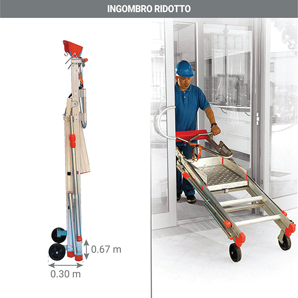 scaletta ingombro ridotto ruote plt