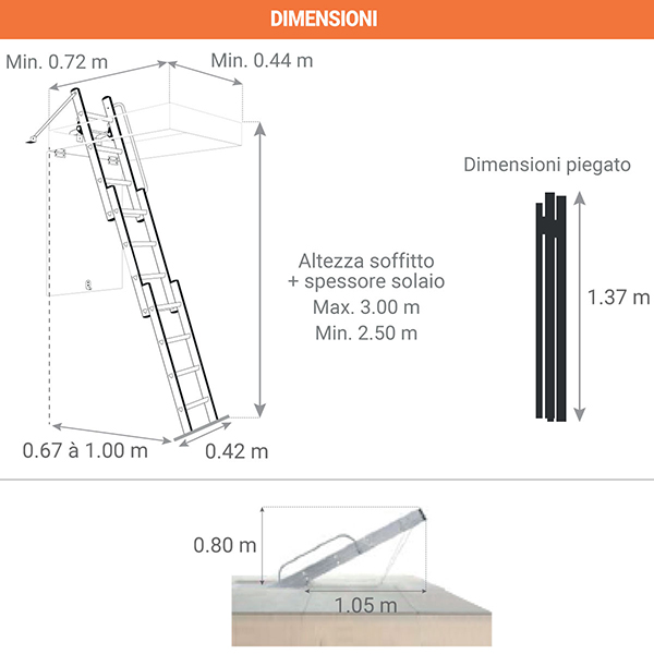 dimensioni scala retratile 3 elementi 9344