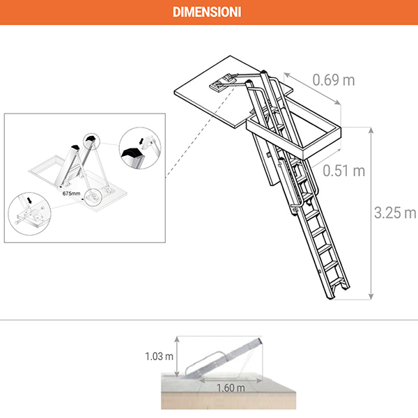 dimensioni scala retrattile 306340