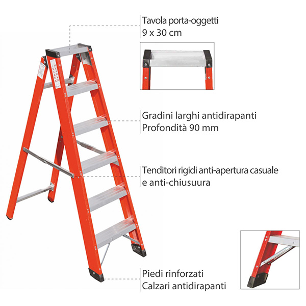dettaglio scaletta semplice fibra resina scav 016