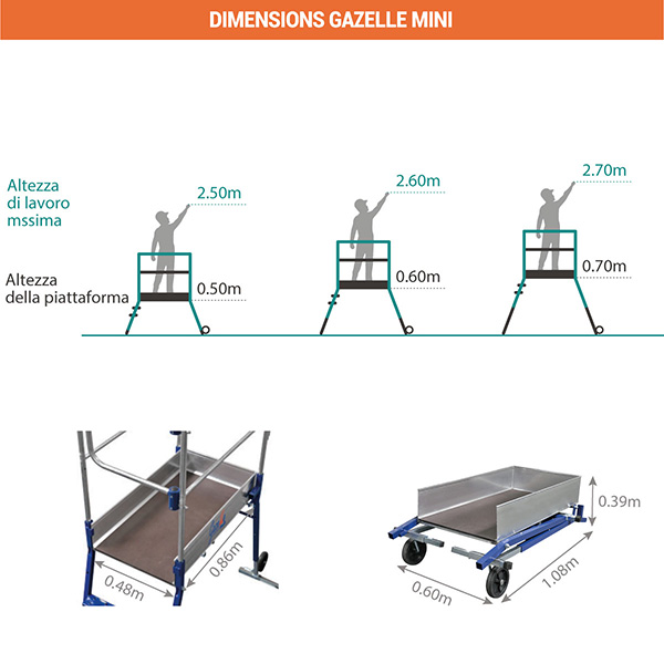 dimensioni piattaforma gazelle 40072