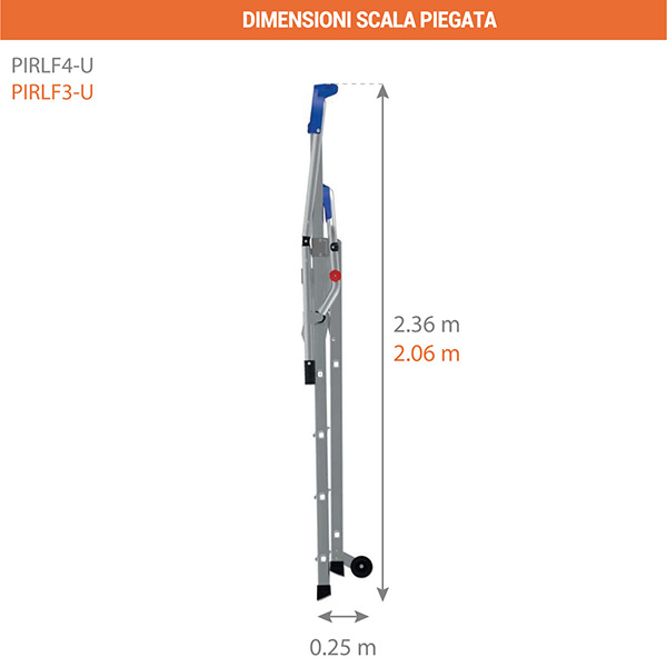 dimensioni scala piegata PIRL F3 U