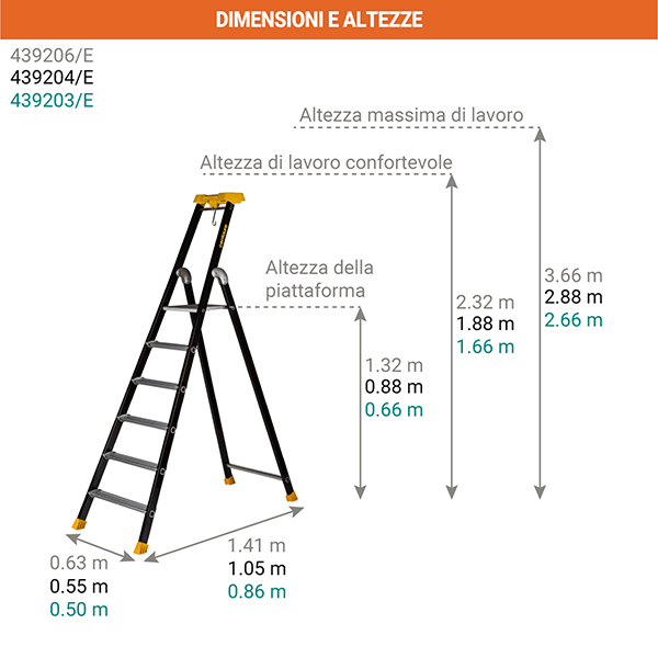 dimensioni scaletta alluminio 4392 E