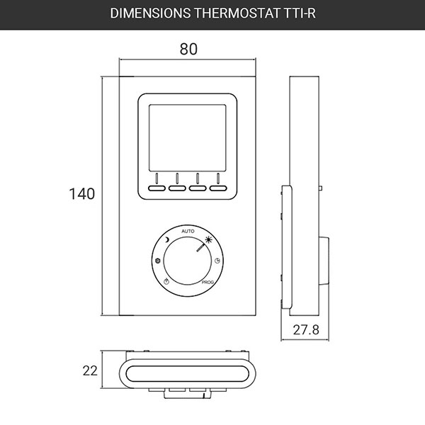 dimension thermostat ttir