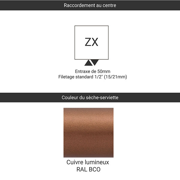 raccordement zx cuivre lumineux ral bco
