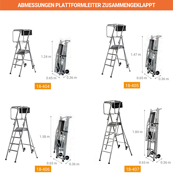 plattformleiter tandem 18 404 zusammengeklappt