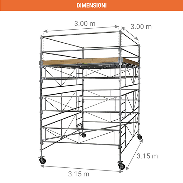 dimensioni piano torre mobile acciaio 8590