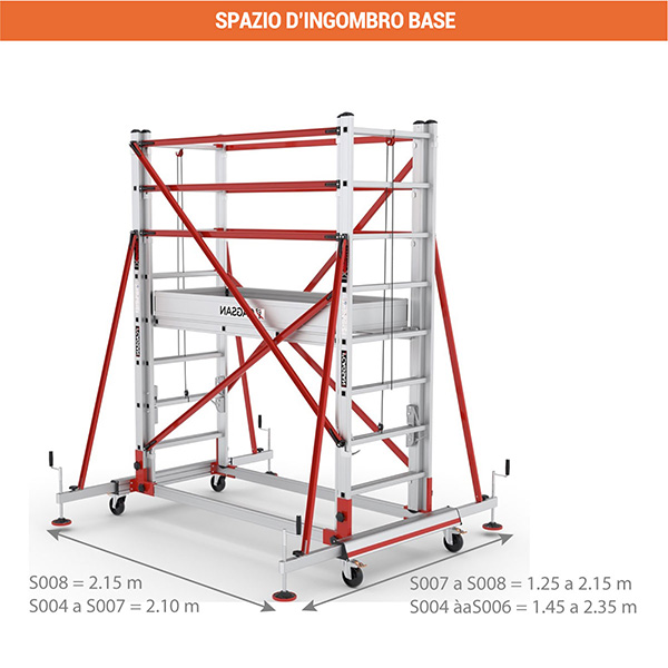 ingombro trabattello 2 piani grande altezza PR