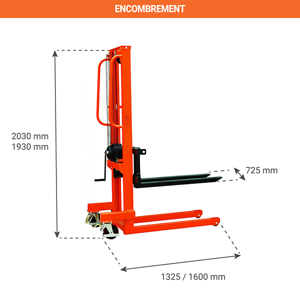 encombrement gerbeur WS50