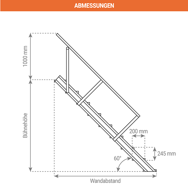 abmessungen industrietreppe stufenbreite 600mm SCA7366