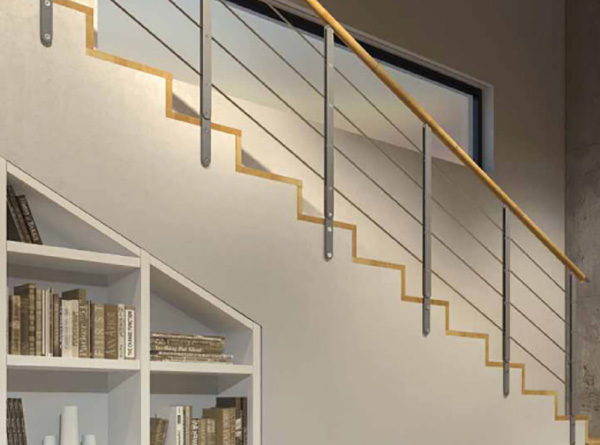 rampe escalier minimal fixation mur